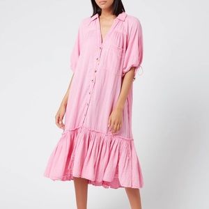 Free People Maya Shirt Dress Midi Pink M